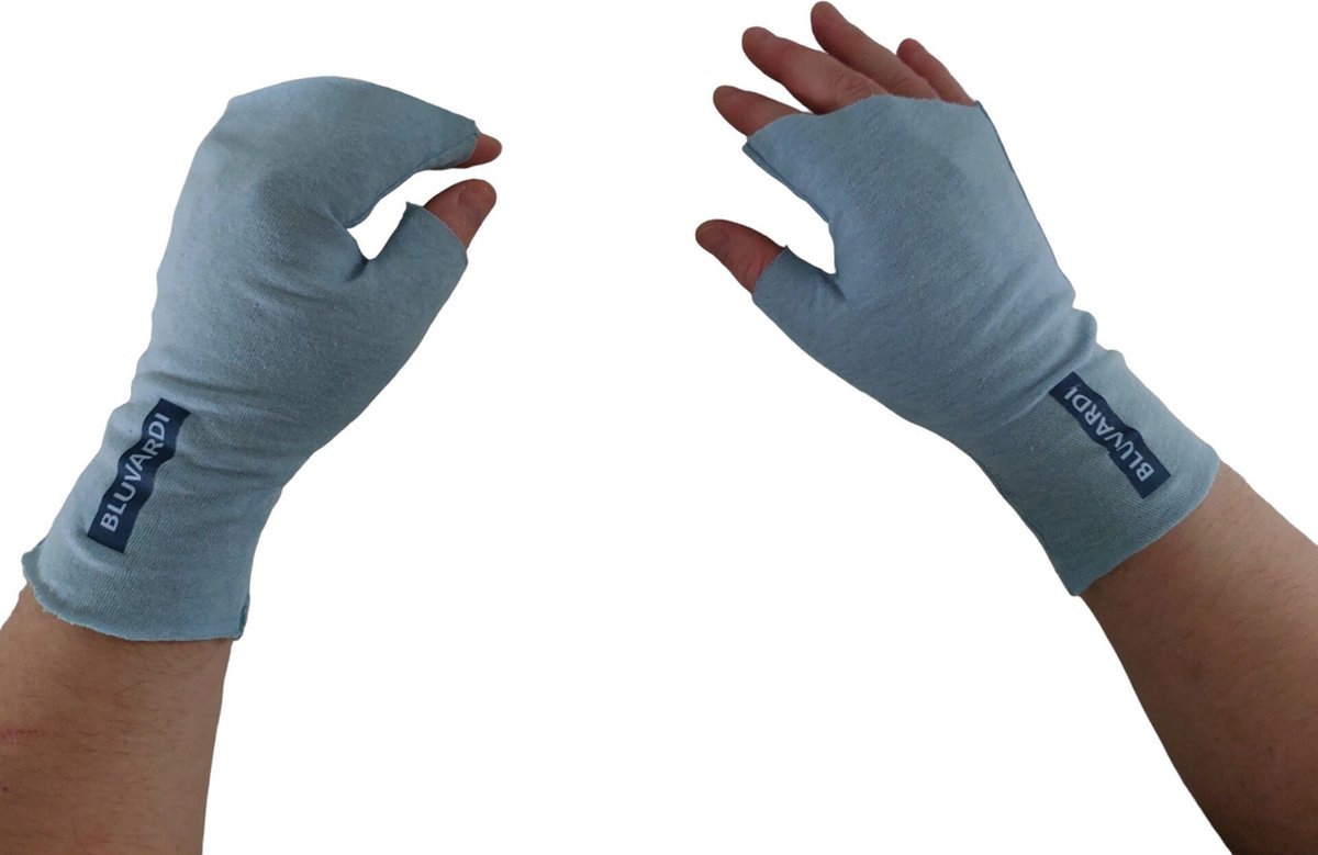 Gants Bluvardi - Cotton Stretch Uni Blue- Chauffe-poignets - Taille unique