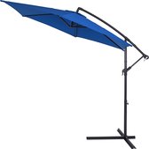 Parasol Kingsleeve avec Pied & Housse - Guirlande Ø 330 cm - Blauw