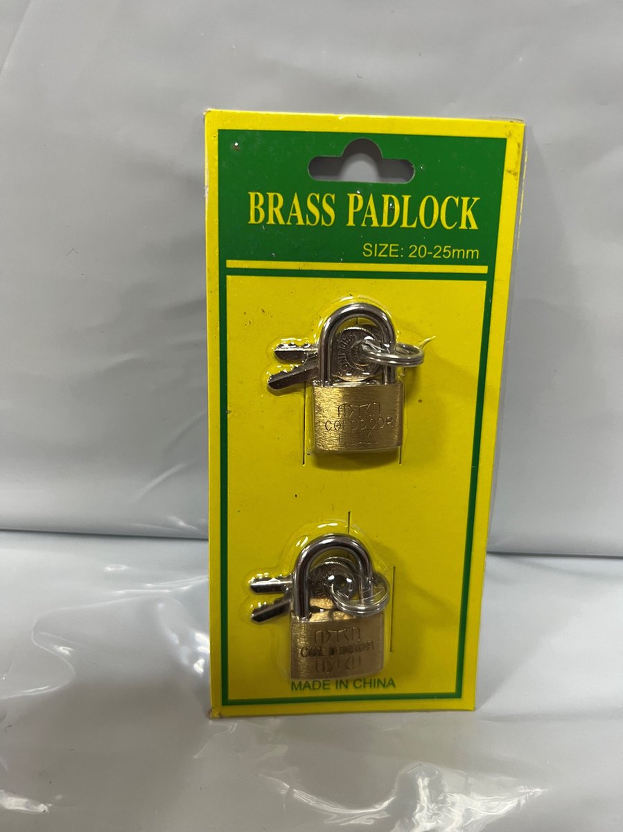 Brass Padlock - Koper - Hangslot - 20/25 mm 2-pack