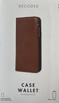 Coque Apple iPhone 13 pro - Decoded - Série Wallet - Bookcase en Cuir véritable - marron - Housse adaptée pour Apple iPhone 13 pro
