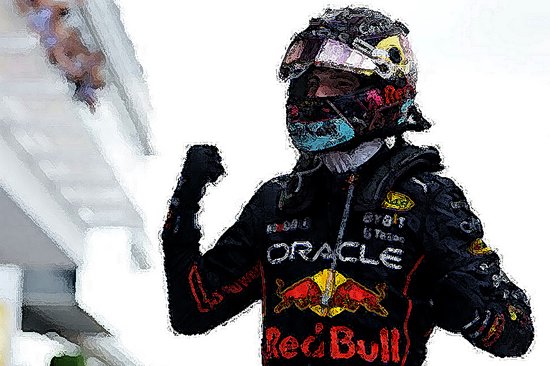 Max Verstappen Red Bull helm - Poster - 70 x 100 cm
