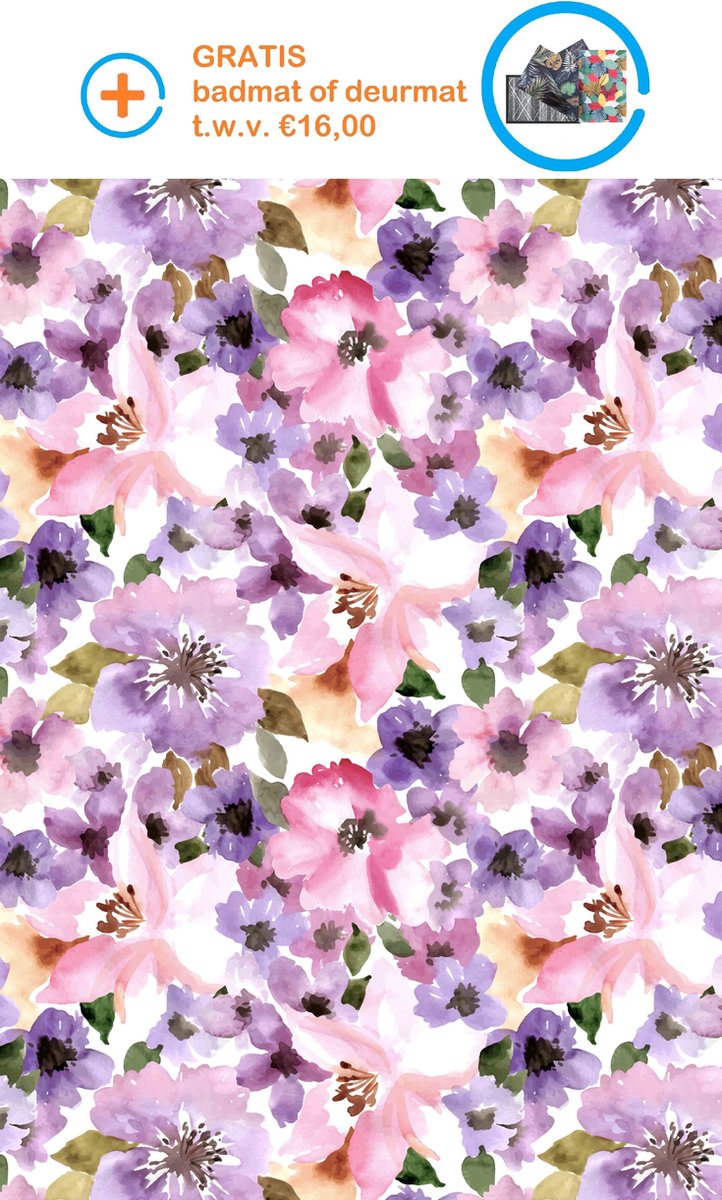 FOTAPIJT - KLM21032 - Gebloemd - Bedrukt tapijt - Vloerkleed - Antislip - Wasbaar - 160x230 cm - 9 mm - Polyester