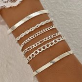 Bracelet femme acier couleur argent - Ensemble Bracelets femme - Ensembles de bracelets - Bracelet argent acier inoxydable - Bracelet femme Argent - Set 6 pièces - Acier couleur argent