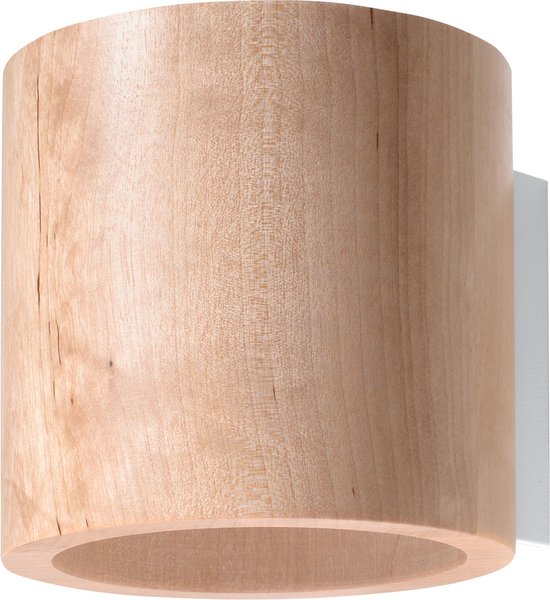 Sollux Lighting - Wandlamp ORBIS natuurlijk hout