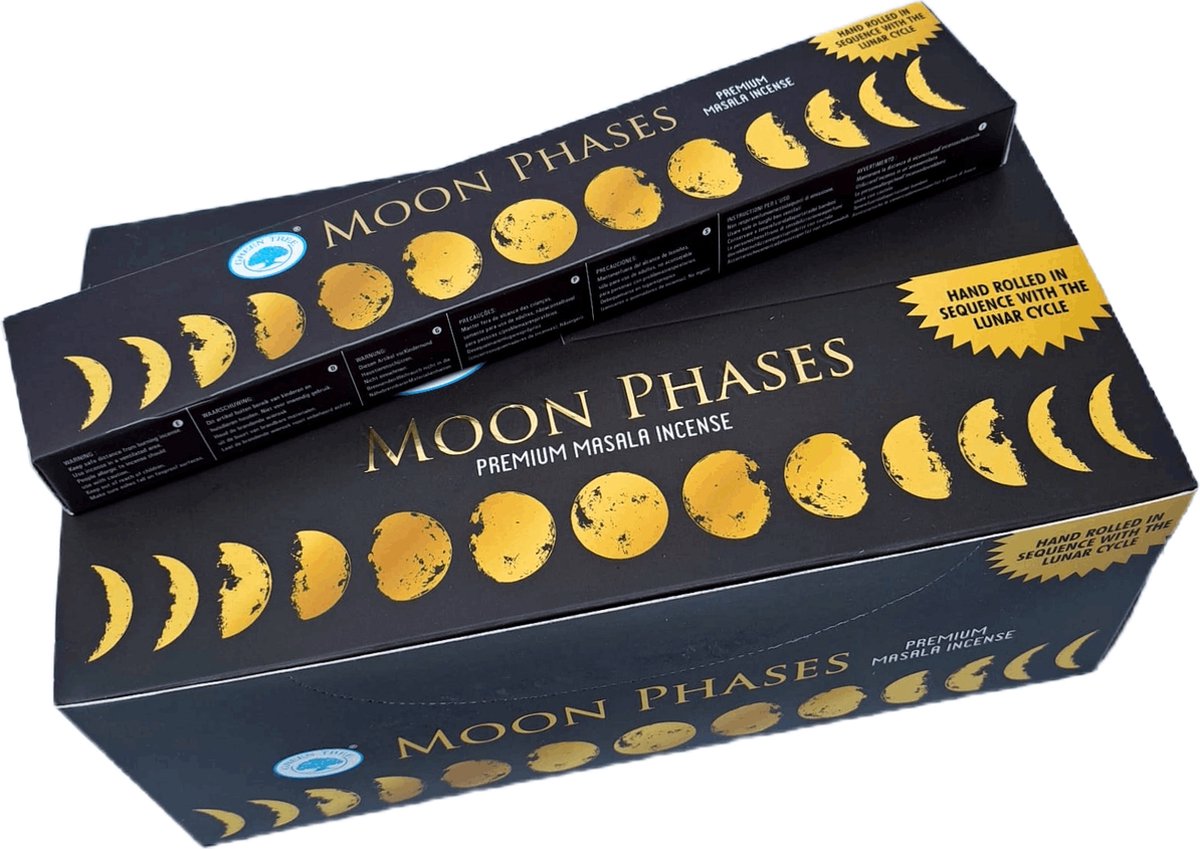 Green Tree Candle Green Tree Moon Phases Incense 15 grams - 3 pakjes - Maanfasen wierook Multicolor
