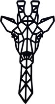 Djemzy - muurdecoratie woonkamer - wanddecoratie - dieren - geometrisch - hout - giraf - zwart - 6 mm mdf