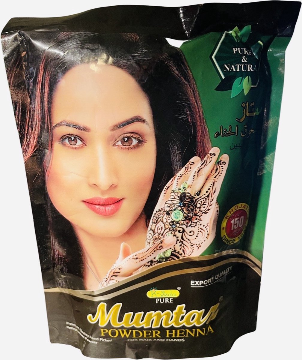 K-Veda - Mumtaz Henna Leaves Powder- Premium Quality - For Hair and Hands - 200g