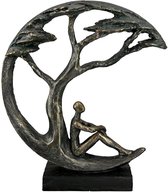 Sculptuur Dagdromer levensboom - 8x26x32 cm- polyresin - brons kleur