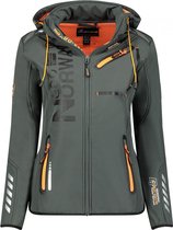 Geographical Norway Softshell Jas Dames - Reine Dark Grey/Orange - L