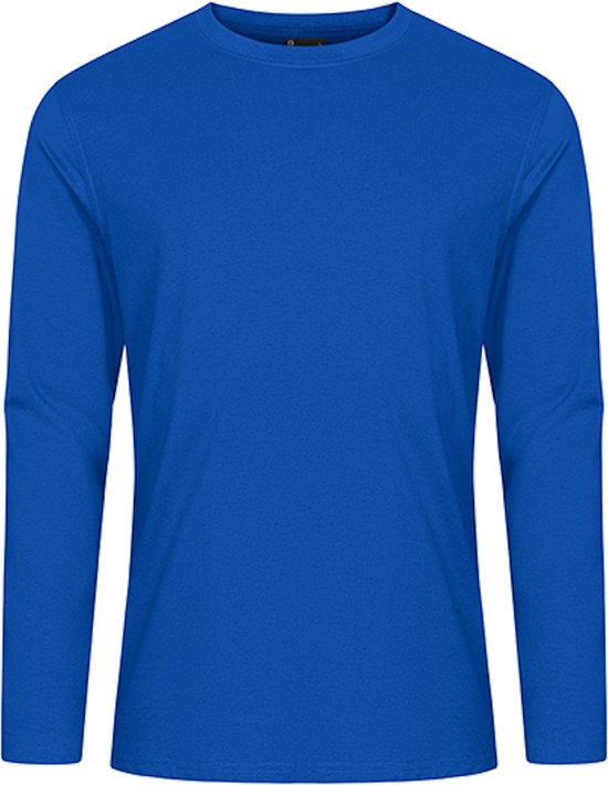 Kobalt Blauw t-shirt lange mouwen merk Promodoro maat 4XL