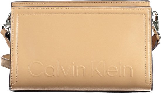 Calvin Klein Minimal Hardware Crossbody Schoudertassen Dames - Camel - Maat ONESIZE