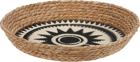 Mand Riet Mand riet naturel met zwart dia 37cm Hoogte 6cm | bol