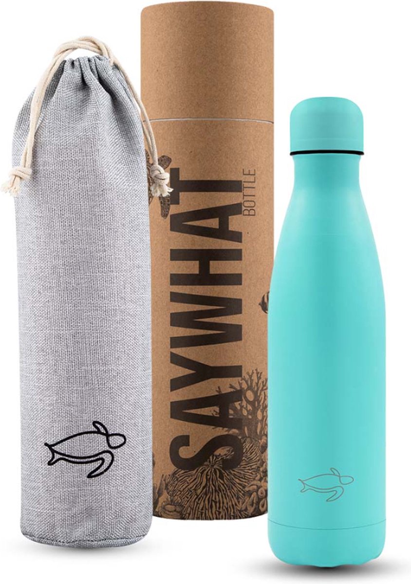 SayWhat Bottle All Blue Lagoon - 500ml - Drinkfles - Waterfles - Thermosfles - Thermoskan