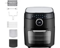 Dsp Kb2089 Airfryer oven - Hetelucht friteuse - 12 liter - 8 programma's - 5 accessoires - 80 tot 200°C - 1700 watt - Zwart