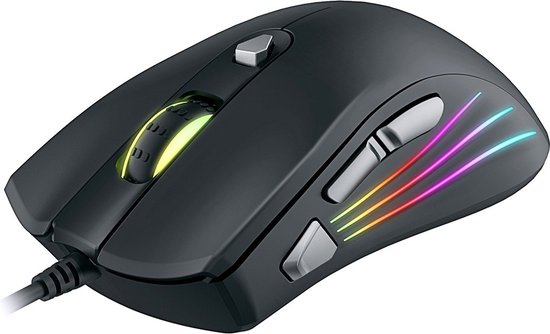 Elementkey IMX11 – RGB Gaming Muis Met 7200 DPI- Gaming Muis Met 7 Knoppen – Bedrade Ergonomische Gaming Muis - Zwart