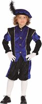 Pieten verkleed kostuum - zwart/blauw - voor jongens/meisjes 122/134
