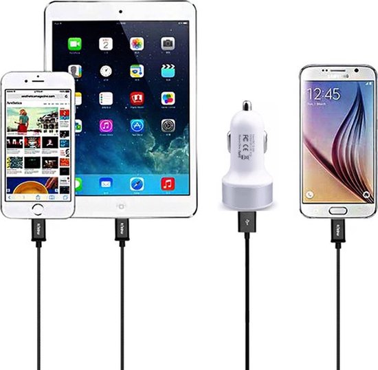 Autolader - USB Auto Adapter - 1 Stuk - 2 USB poorten - Car Adapter ...