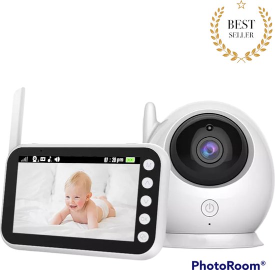 Diamond Baby ABM100 - Babyfoon met camera - Premium Baby monitor - 4.5" LCD screen - Draadloos