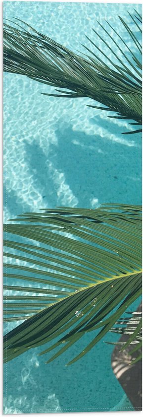 Vlag - Groene Plant bij Zwembad - 20x60 cm Foto op Polyester Vlag