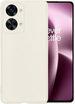 Hoesje Geschikt voor OnePlus Nord 2T Hoesje Siliconen Case - Hoes Geschikt voor OnePlus Nord 2T Hoes Siliconen - Wit