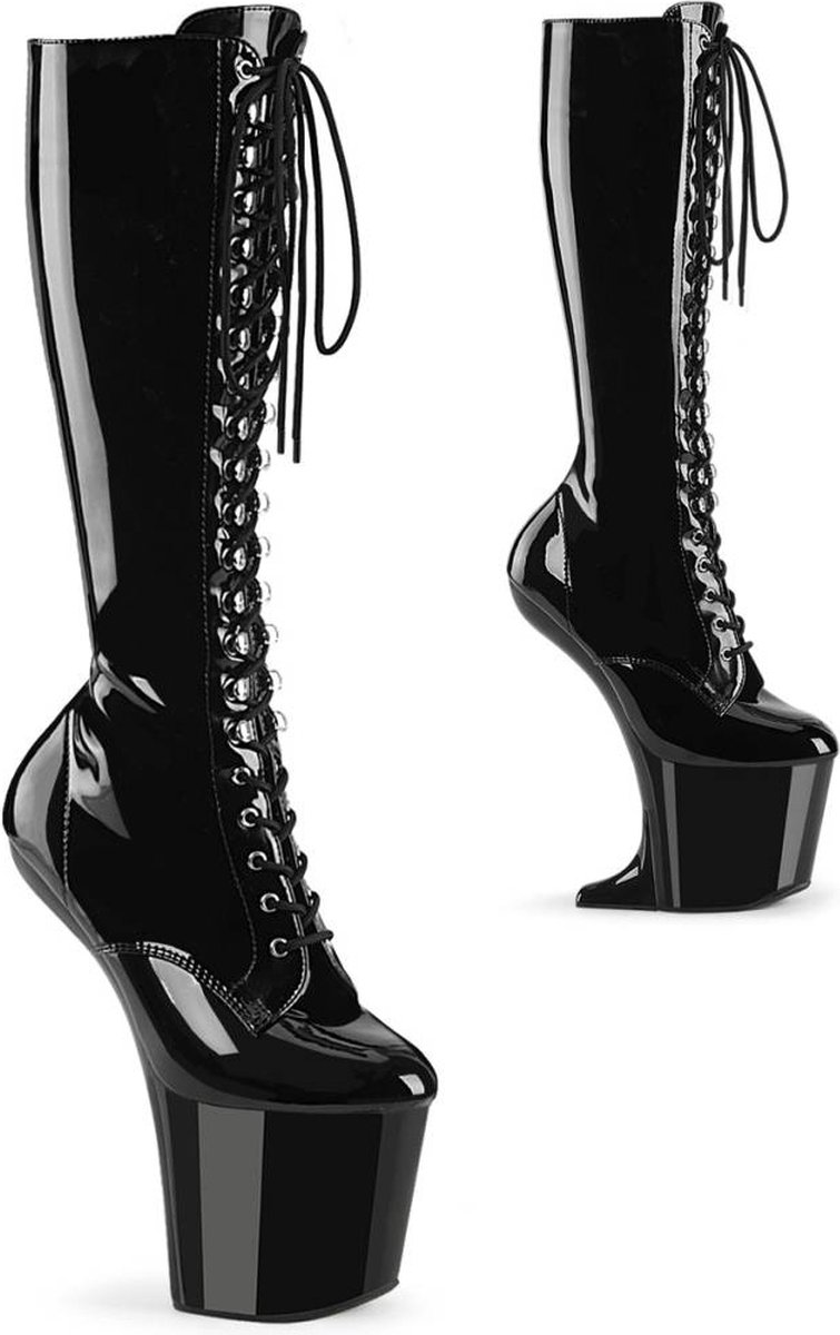 Pleaser CRAZE-2023 Plateau Overknee Laarzen 41 Shoes Zwart