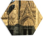 PVC Schuimplaat Hexagon - Kathedraal - Frankrijk - 30x26.1 cm Foto op Hexagon (Met Ophangsysteem)