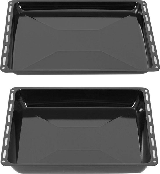 Foto: Icqn ovenbakplaat set van 2 422x370x30 mm en 422x370x45 mm ge mailleerd