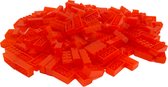 100 Bouwstenen 2x4 | Transparant Oranje | Compatibel met Lego Classic | Keuze uit vele kleuren | SmallBricks