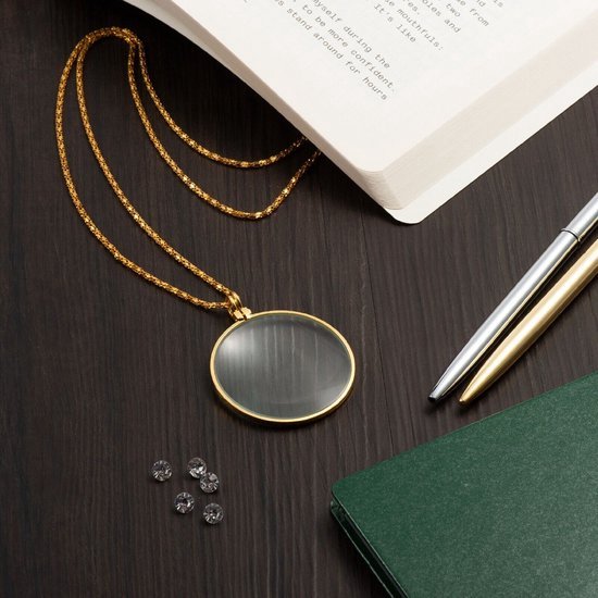 10 X Ketting Glas Lens Loep Optische Vergrootglas Hanger Ketting Hanger Handsfree Lezen Vergrootglas, Goud 10 X Ketting Glas Lens Loep Optische Vergrootglas Hanger Ketting Hanger Handsfree Lezen Vergrootglas, Goud