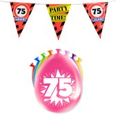 75 Jaar Verjaardag Decoratie Versiering - Feest Versiering - Vlaggenlijn - Ballonnen - Man & Vrouw