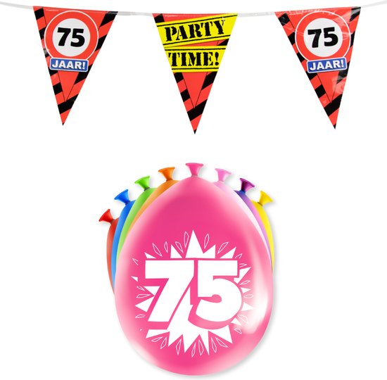 Q2P - 40 Jaar - Slingers - Ballonnen - Wit & Goud Set - Verjaardag