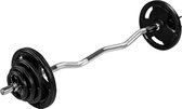 Curlstang - Curl bar - Ez bar - Halterstang - 26 kg - Inclusief stersluitingen - 120 cm - Chroom - Zwart