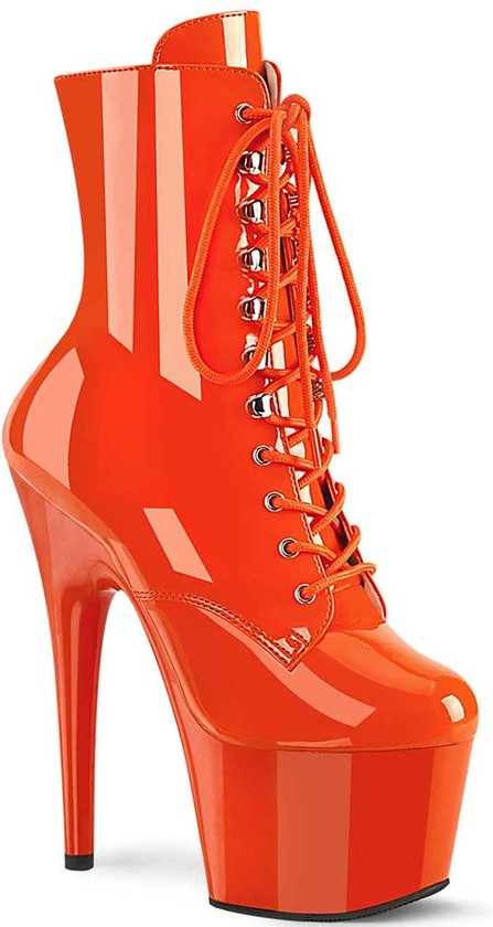 Pleaser - ADORE-1020 Plateau Laarzen, Paaldans schoenen - US 11 - 41 Shoes - Oranje