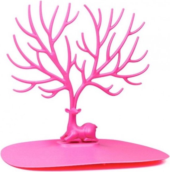 Foto: Sieradenhouder sieraden display hertengewei sieradenboompje sieraden oorbellenhouder standaard hert organizer roze