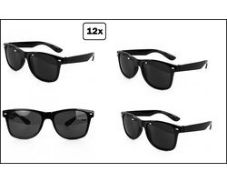 12x Blues brother bril zwart - movie fun bril uitdeel thema party festival 70s film
