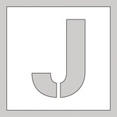 Spuitsjabloon letter J - dibond 300 x 300 mm