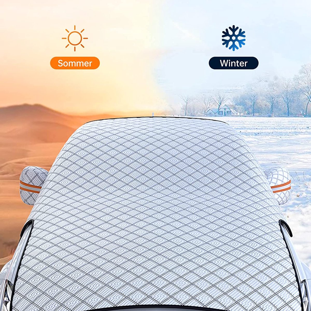 Couverture antigel voiture - couverture anti-glace - protection antigel -  dégivrage de vitre voiture - pare-soleil pare-brise - 70 x 180 cm