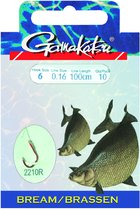 Gamakatsu Onderlijnen Competition Feeder 100cm Haak 2210R (10 pcs) - Maat : haak 16 - 0.12mm
