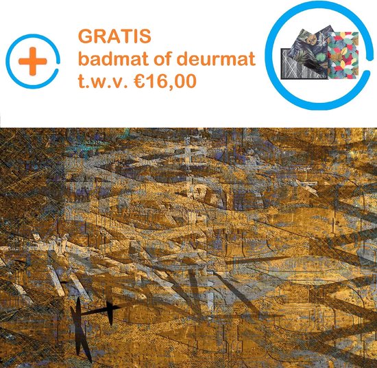 Gevangene mist Draaien FOTAPIJT - DJ17.2.0057 - 3D Gouden Gelkeurig - Bedrukt tapijt - Vloerkleed  - Antislip... | bol.com