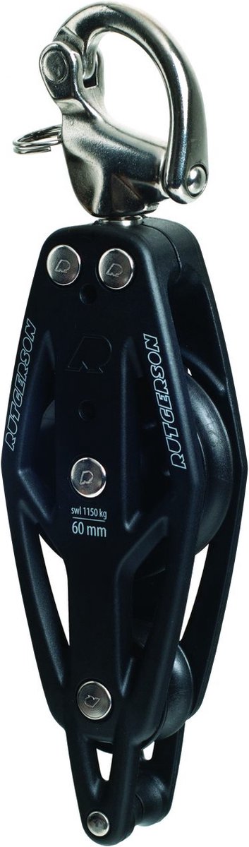 Rutgerson RAW Block 80mm Fiddle met Becket & Snap Shackle