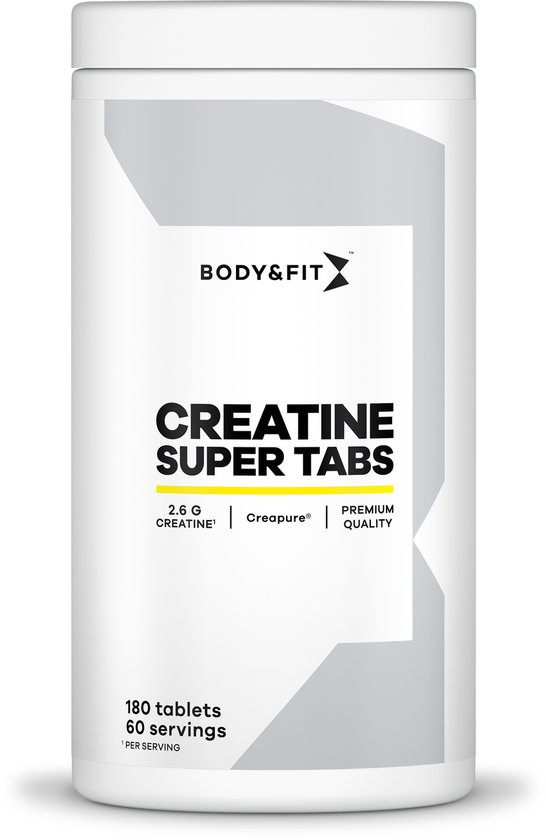 Body & Fit Creatine CreaPure® Super Tabs - Creatine Monohydraat - Creatine Capsules - 180 Tabletten - 1 Pot