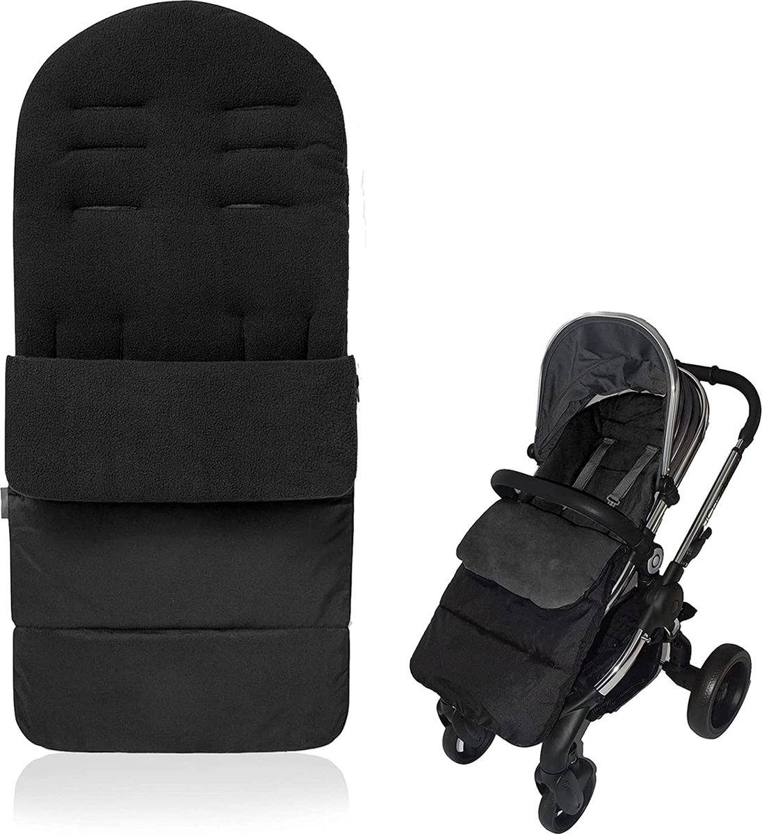 Bugaboo Voetenzak, Must-Have Kinderwagen accessoire, All-season en Waterdicht, Warm en Ademend Gezellige Tenen in Midnight Black