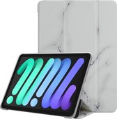 Cadorabo Tablet Hoesje voor Apple iPad MINI 6 (8.3 inch) - Design Wit Marmer - Ultra dunne beschermhoes gemaakt van flexibel TPU silicone met standfunctie