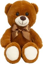 Bobbel Home Pluche Knuffelbeer - Teddy beer - Geschenk voor hem of haar - Bruin - Met Strik - 31CM