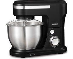 BCC KM22-01 - Keukenmachine - Zwart - Mixer met Garde, Deeghaak en Klopper