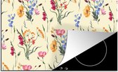 KitchenYeah® Inductie beschermer 90x52 cm - Pasen - Patroon - Bloem - Kookplaataccessoires - Afdekplaat voor kookplaat - Inductiebeschermer - Inductiemat - Inductieplaat mat