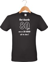 Mijncadeautje - Leeftijd T-shirt - Het duurde 80 jaar - Unisex - Zwart (maat XXL)