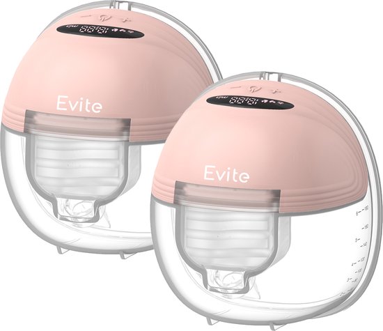 Tire-lait électrique sans fil Evite - Mains libres et portable - Sans BPA - Tire-lait double - Rose