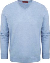 Suitable - Pullover V-Hals Wol Lichtblauw - Heren - Maat M - Slim-fit