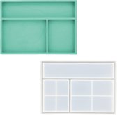Silicone mold 24cm x 17cm x 2cm - Compartment cosmetic tray